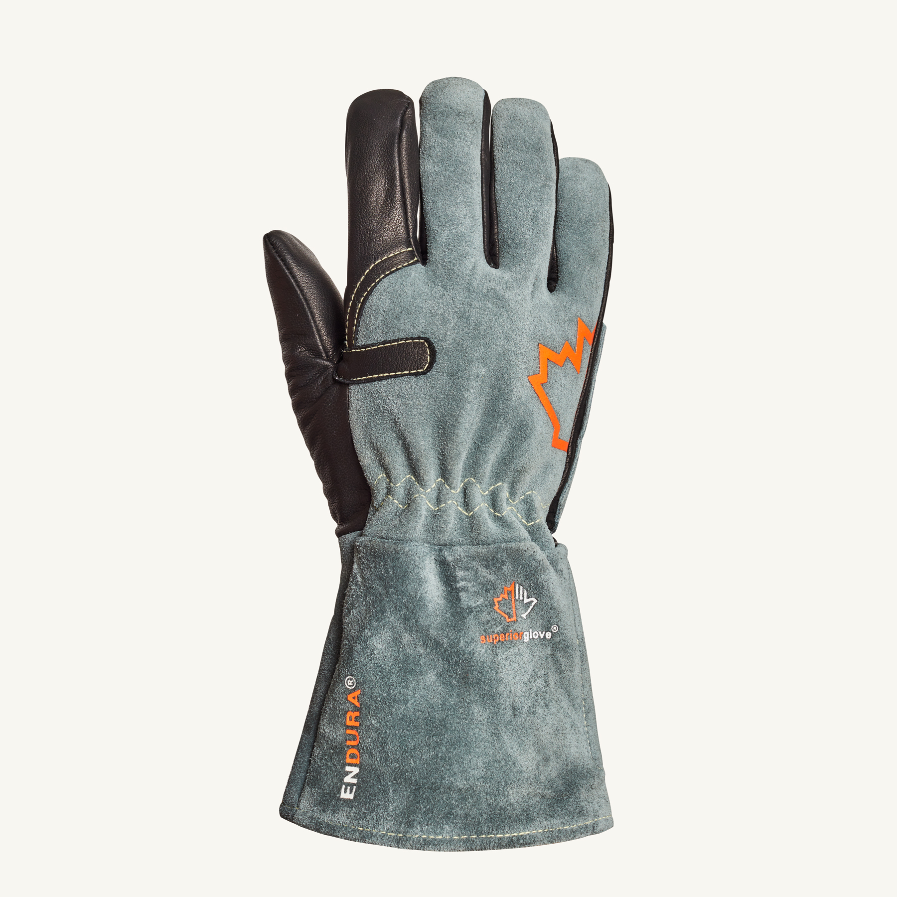 #398KGLBG Superior Glove® Endura® Premium Black Cowgrain Cut-Resistant Mig Welding Gloves